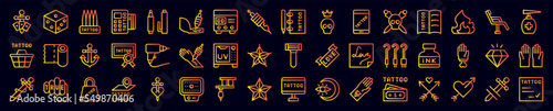 Tattoo studio nolan icons collection vector illustration design