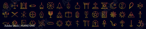 Religion web nolan icons collection vector illustration design