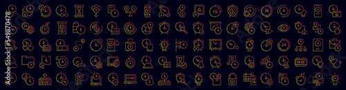 Time and clock nolan icons collection vector illustration design