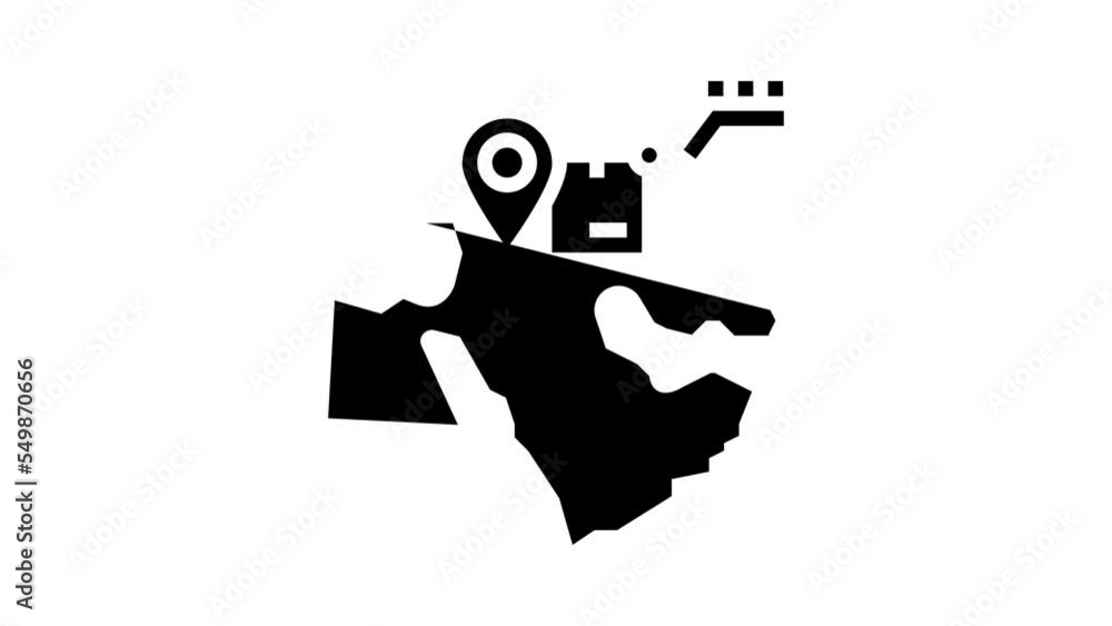 middle east shipment tracking glyph icon animation middle east shipment tracking glyph icon animation