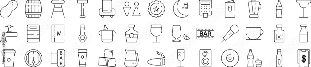 Bar icons collection vector illustration design Bar icons collection vector illustration design