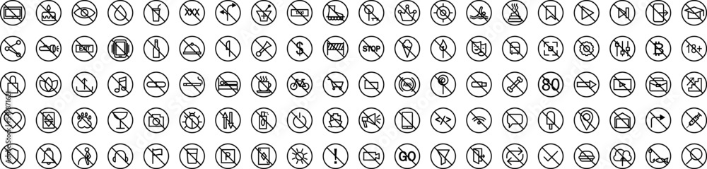 Ban icons collection vector illustration design Ban icons collection vector illustration design