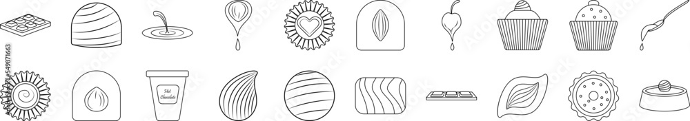 Chocolate icons collection vector illustration design