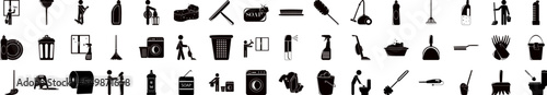 Cleaners icons collection vector illustration design