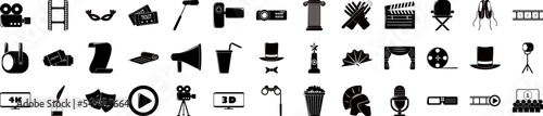 Cinema and theater icons collection vector illustration design