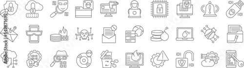 Cybercrime icons collection vector illustration design