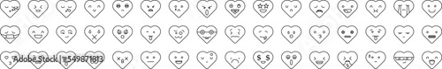 Heart emotions icons collection vector illustration design