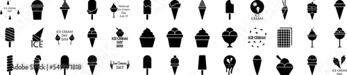 Ice cream icons collection vector illustration design