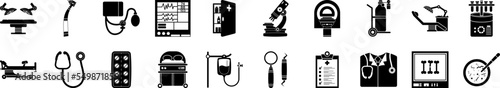 Medical instruments icons collection vector illustration design