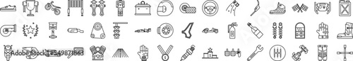 Motor sports icons collection vector illustration design