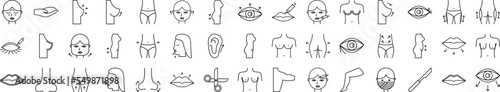 Plastic surgery icons collection vector illustration design
