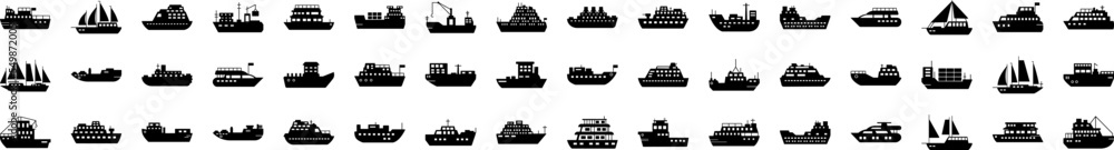 Water transport icons collection vector illustration design