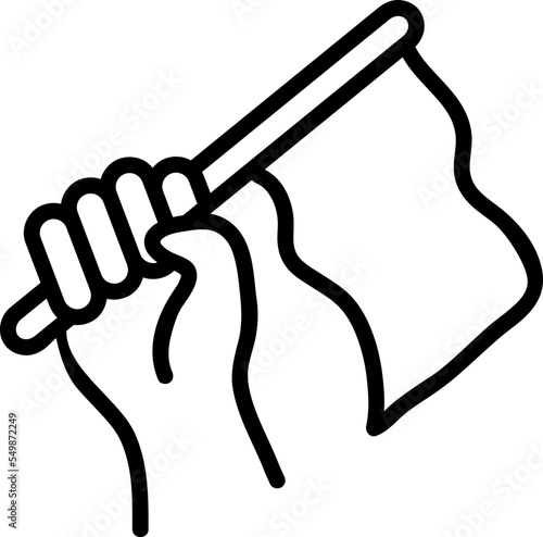 Hand Holding Flag icon, flag on hand vector on white background..eps