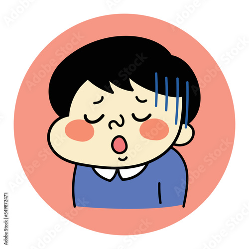 残念な表情のコミカルな男性キャラクターイラスト素材