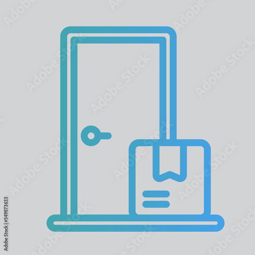 Door delivery icon in gradient style about logistics, use for website mobile app presentation