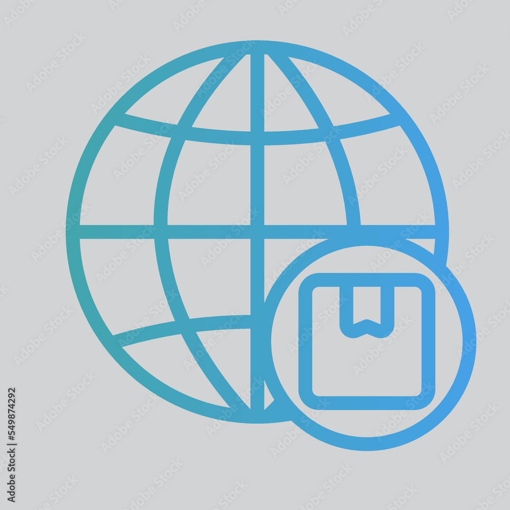 Global distribution icon in gradient style about logistics, use for website mobile app presentation Global distribution icon in gradient style about logistics, use for website mobile app presentation