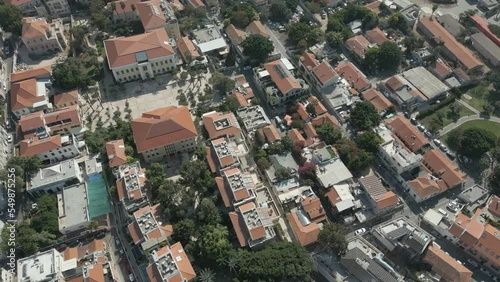 Aerial shot of Neve Tzedek, a Jewish neighborhood in Tel Aviv, Israel photo
