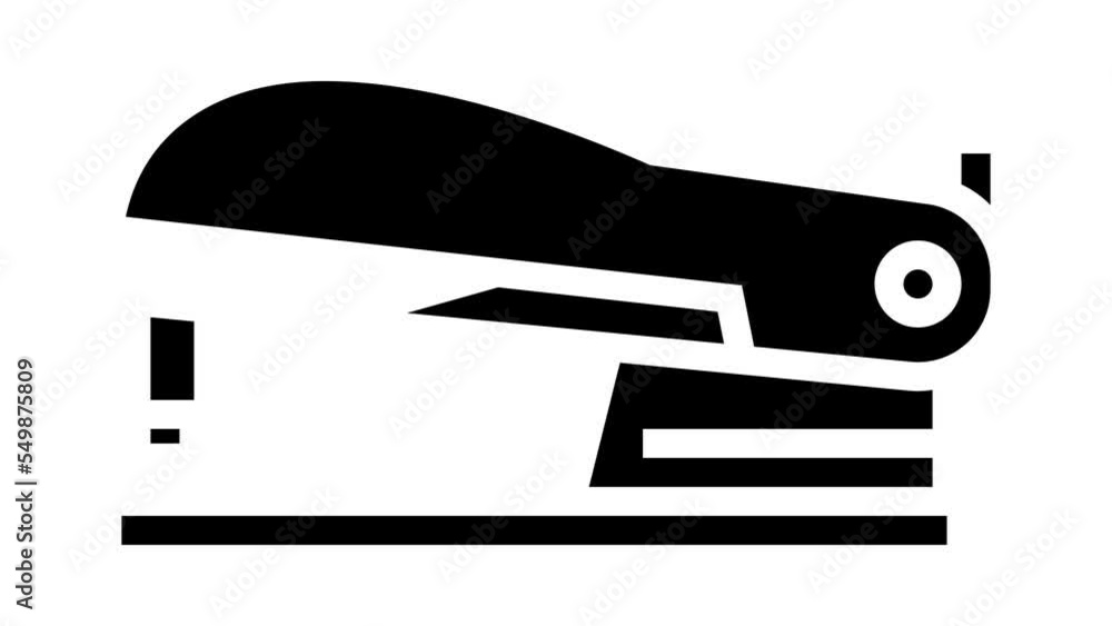 stapler stationery tool glyph icon animation stapler stationery tool glyph icon animation