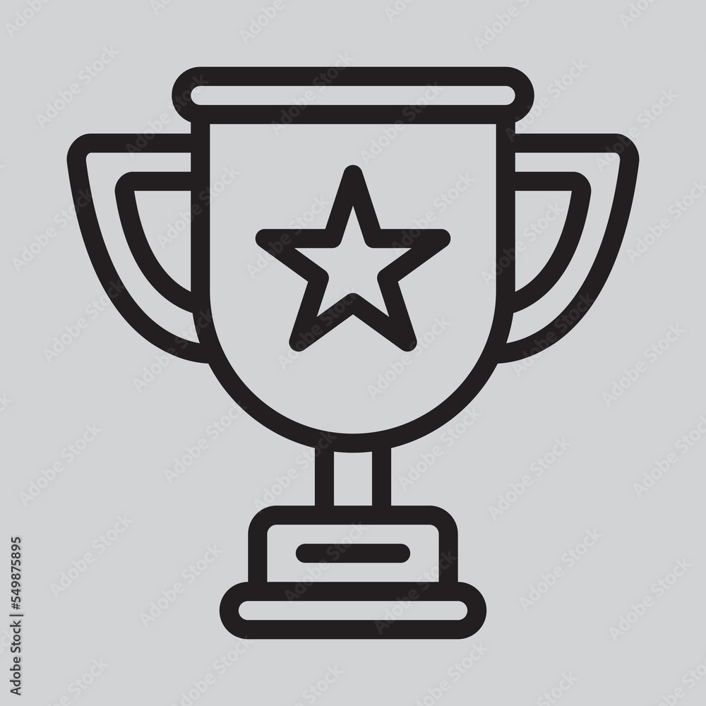 Trophy icon in line style, use for website mobile app presentation Trophy icon in line style, use for website mobile app presentation