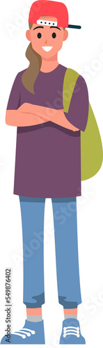Happy group of teen and Family traveler
.Vector illustration cartoon character.