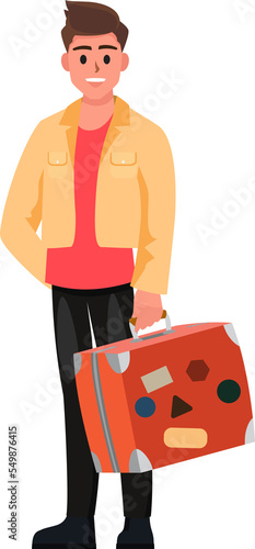 Happy group of teen and Family traveler
.Vector illustration cartoon character.