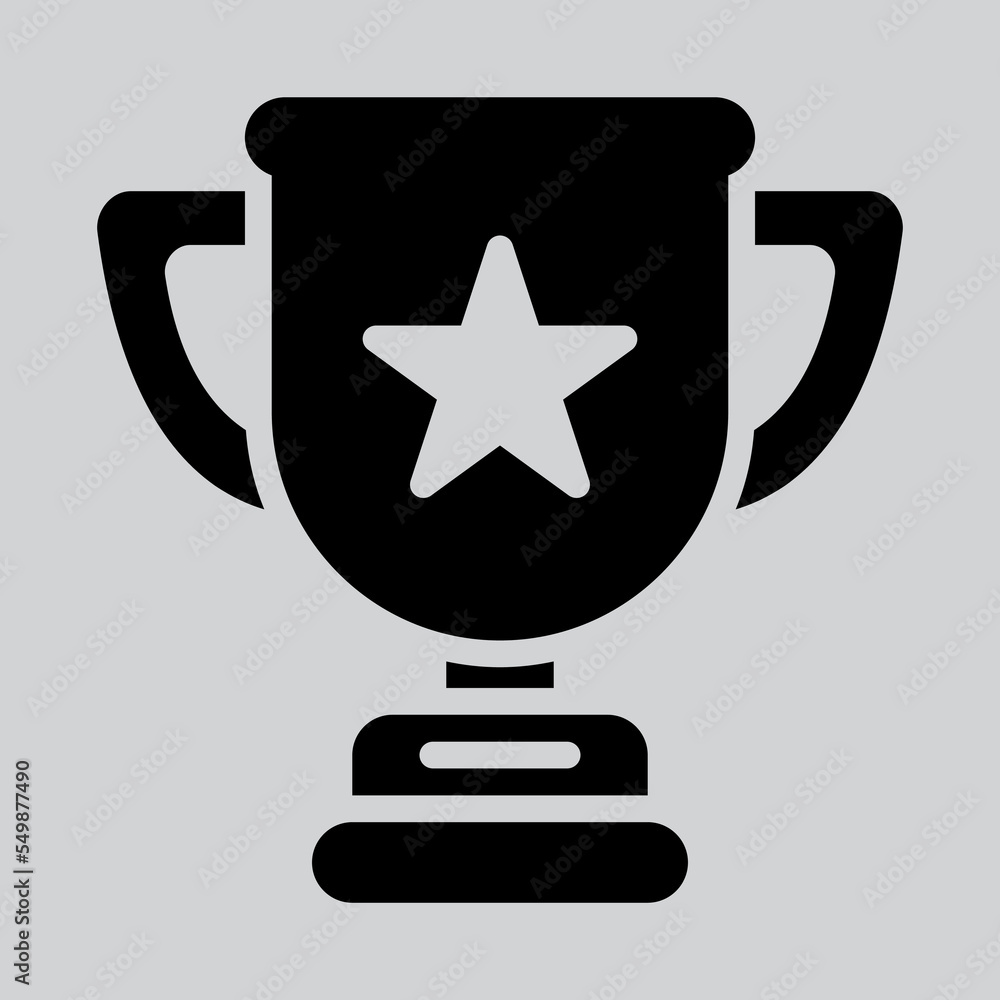 Trophy icon in solid style, use for website mobile app presentation Trophy icon in solid style, use for website mobile app presentation