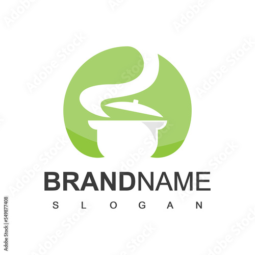 Cook Soup Logo Design Template, Vector of full of tasty soup for your menu