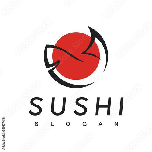 Sushi Logo Design Template, Japanese Food Icon