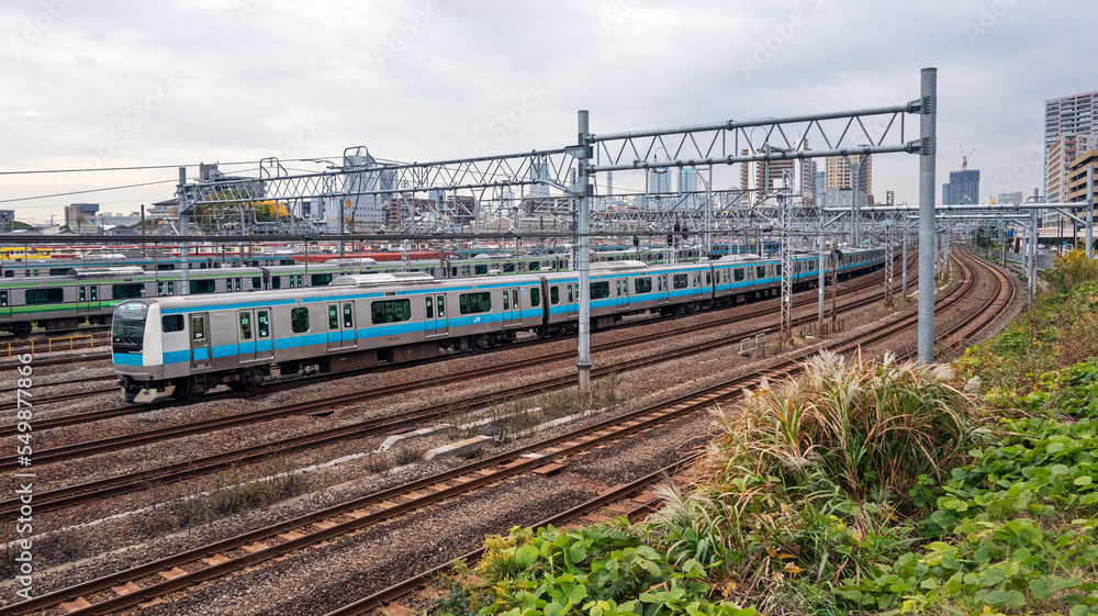 Fototapeta premium 走る通勤電車