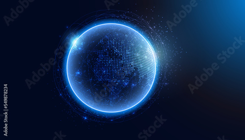 Abstract world Technology Communication business, network on a modern background futuristic digital