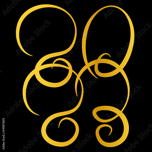 typography design of number 2023 golden color with number three style