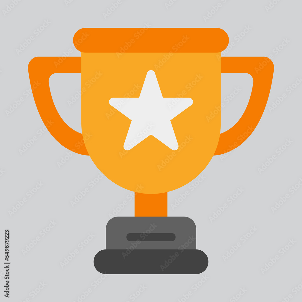 Trophy icon in flat style, use for website mobile app presentation