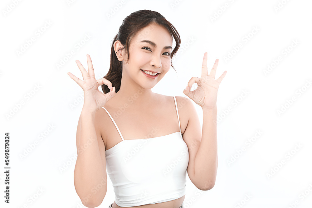 Beautiful young asian woman with clean fresh skin on white background, Face care, Facial treatment, Cosmetology, beauty and spa, Asian women portrait. Beautiful young asian woman with clean fresh skin on white background, Face care, Facial treatment, Cosmetology, beauty and spa, Asian women portrait.