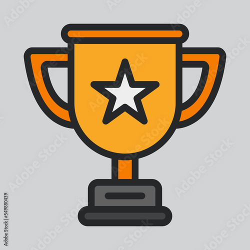 Trophy icon in filled line style  use for website mobile app presentation