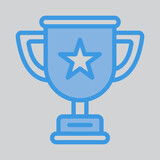 Trophy icon in blue style, use for website mobile app presentation
