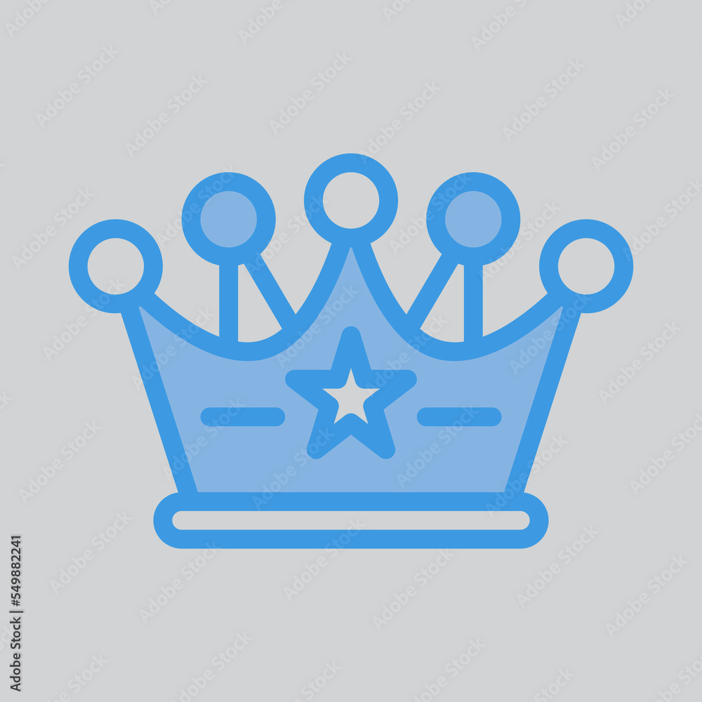 Crown icon in blue style, use for website mobile app presentation Crown icon in blue style, use for website mobile app presentation