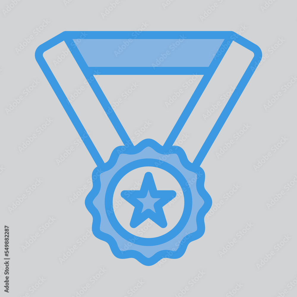 Medal icon in blue style, use for website mobile app presentation Medal icon in blue style, use for website mobile app presentation