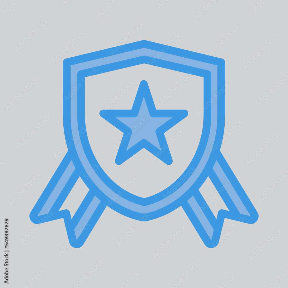 Badge icon in blue style, use for website mobile app presentation Badge icon in blue style, use for website mobile app presentation