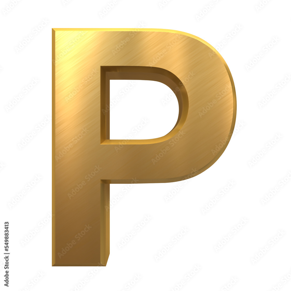 Golden alphabet,  P gold typo