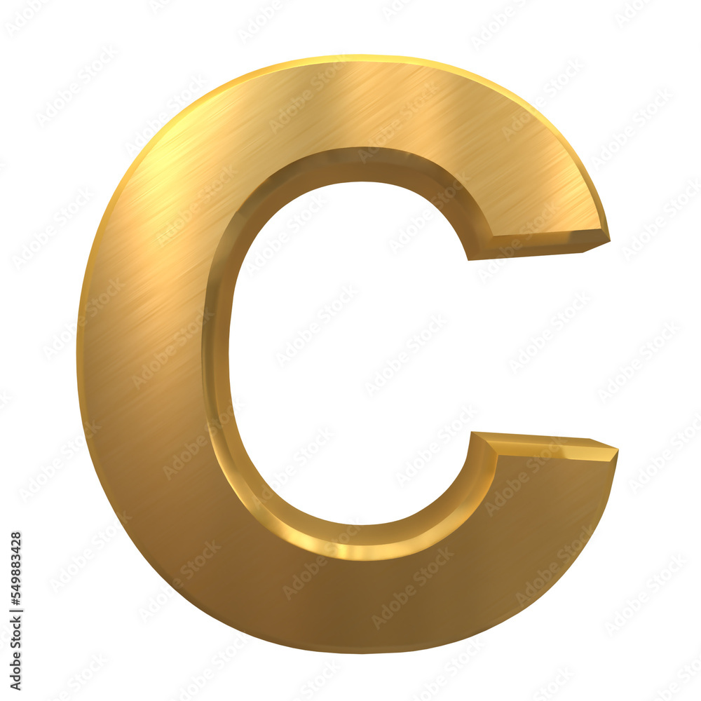 Golden alphabet,  C gold typo