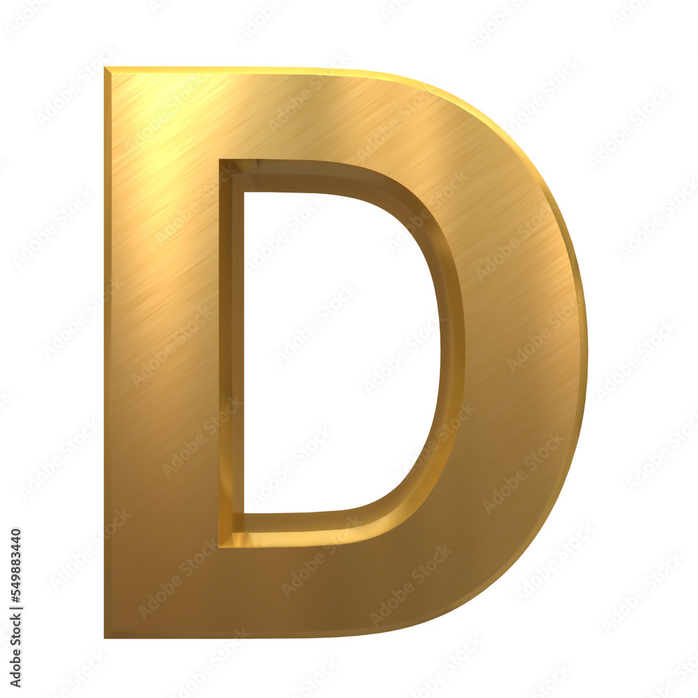 Golden alphabet, D gold typo Golden alphabet, D gold typo