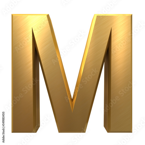 Golden alphabet,  M gold typo