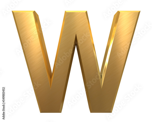 Quadro su tela Golden alphabet,  W gold typo
