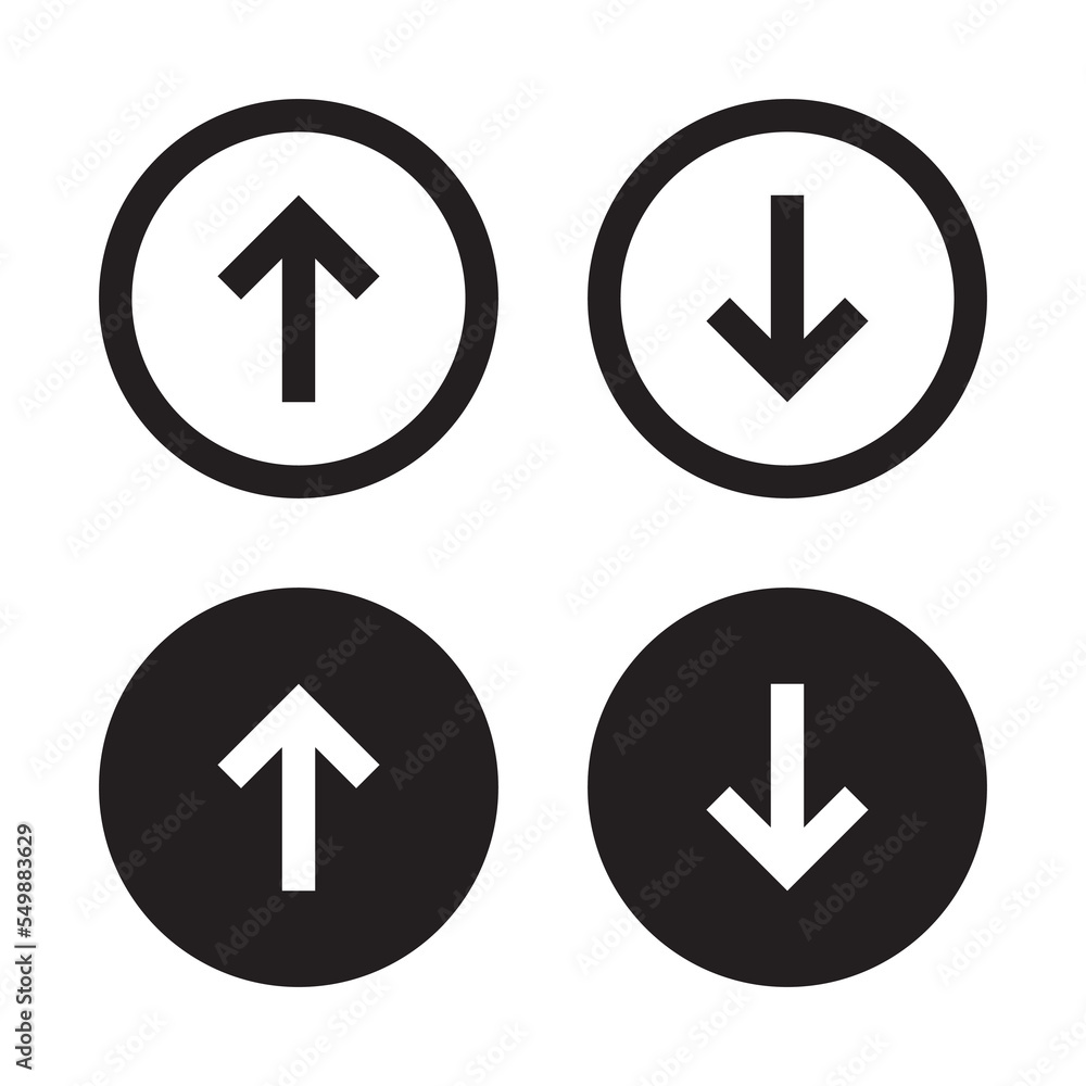 Up and down arrow icon vector. Upload and download button Up and down arrow icon vector. Upload and download button