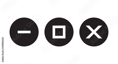 Minimize, maximize, and close button icon vector. Elements of web or mobile app
