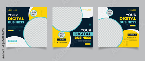 Digital marketing live webinar and corporate social media post template