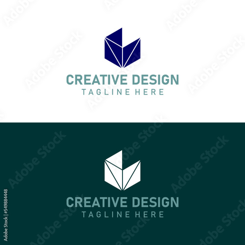 Abstract corporate branding logo design template, with hexagon geometric combination