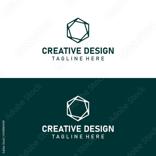 Abstract corporate branding logo design template, with hexagon geometric combination