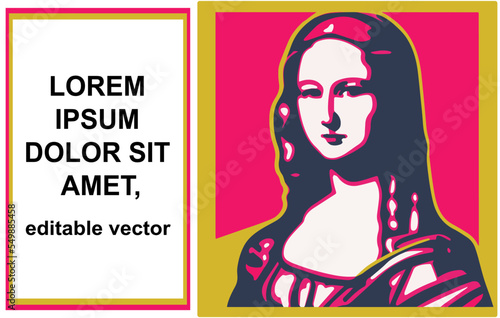 Mona Lisa vector graphic design, famous artwork, davinci