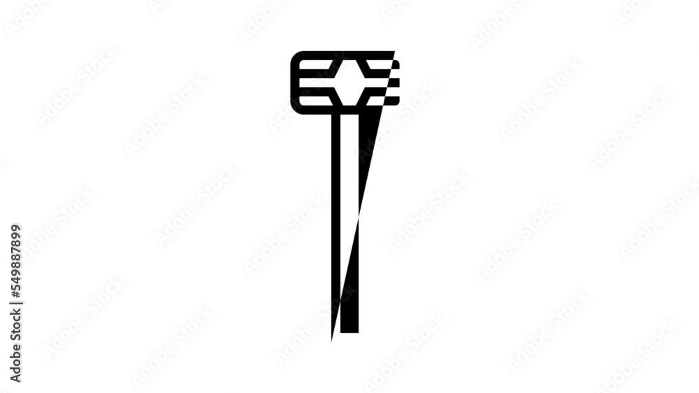 sledge hammer tool line icon animation sledge hammer tool line icon animation